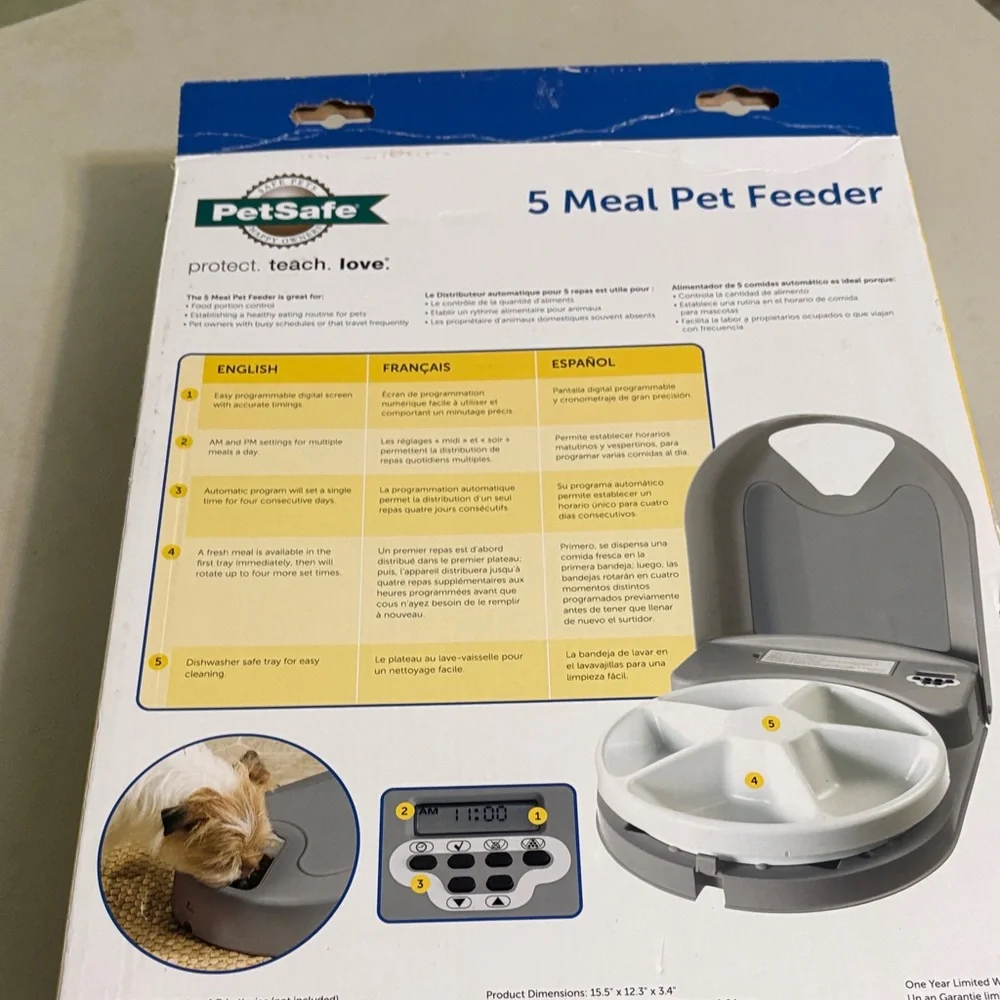 NIB PetSafe Gray 5 Meal Feeder